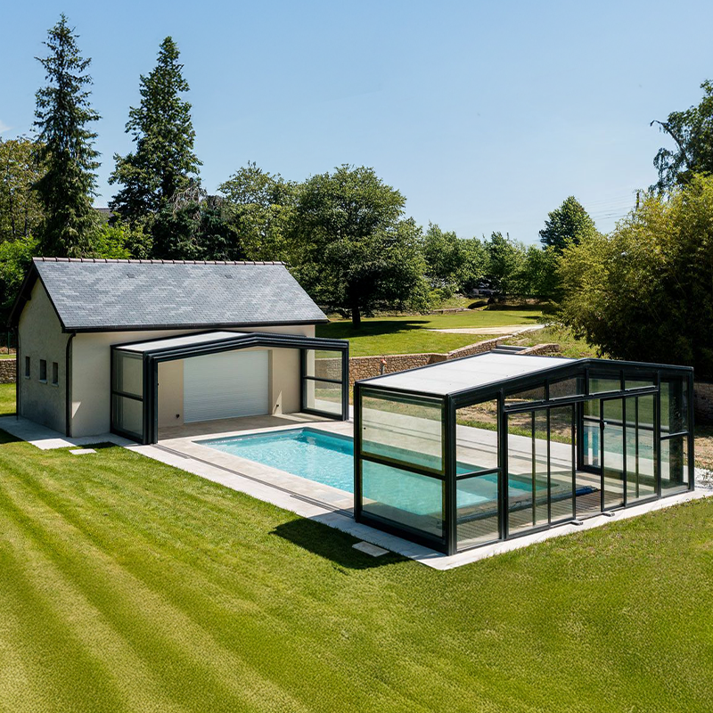 Swimming pool retractable sunroom S111 - Image 3