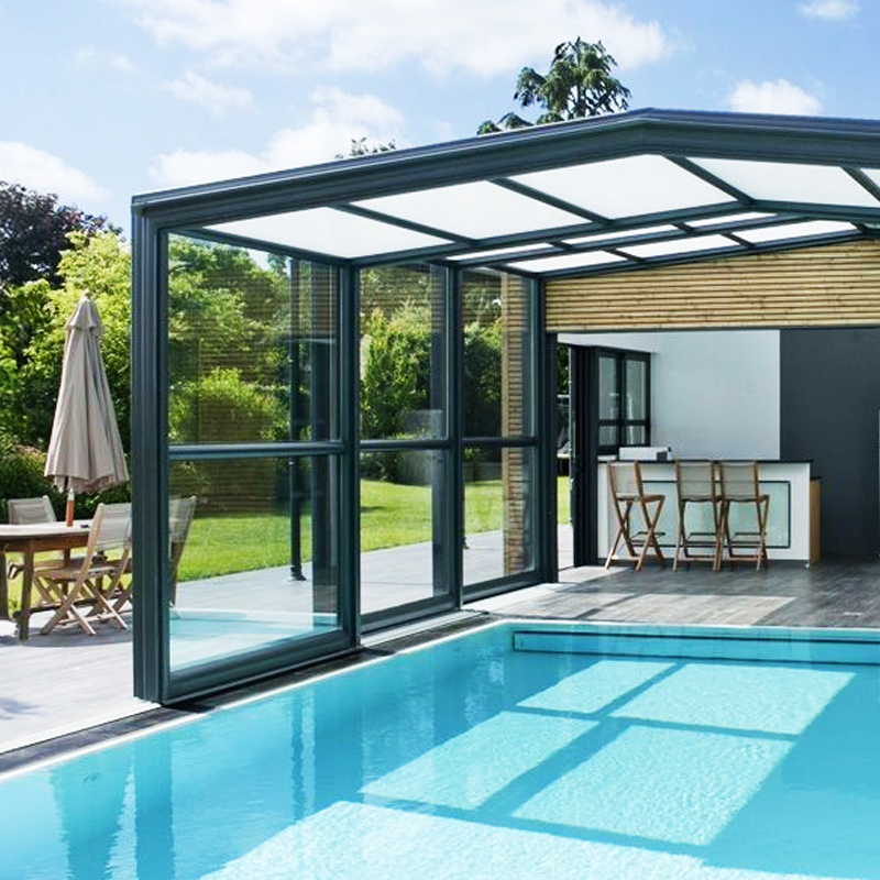 Swimming pool retractable sunroom S111 - Image 2