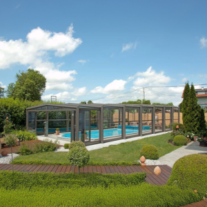 Swimming pool retractable sunroom S180