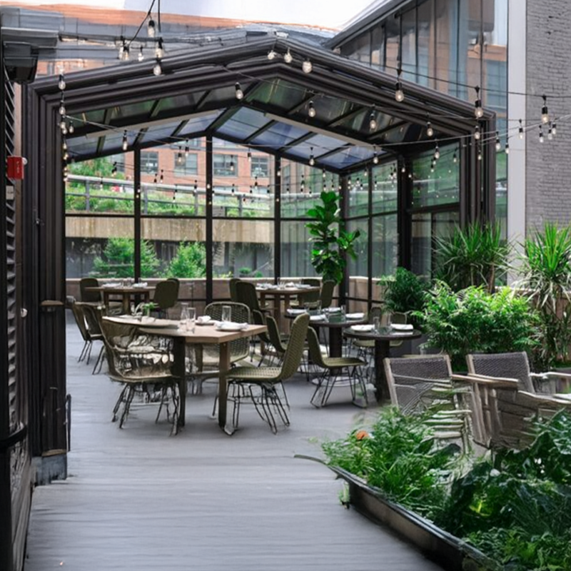 Restaurant retractable sunroom S111 - Image 4